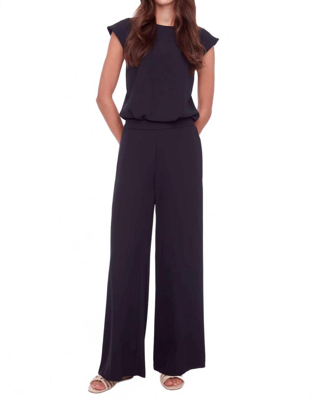 NEW UP! wide leg vegan silk pants in black